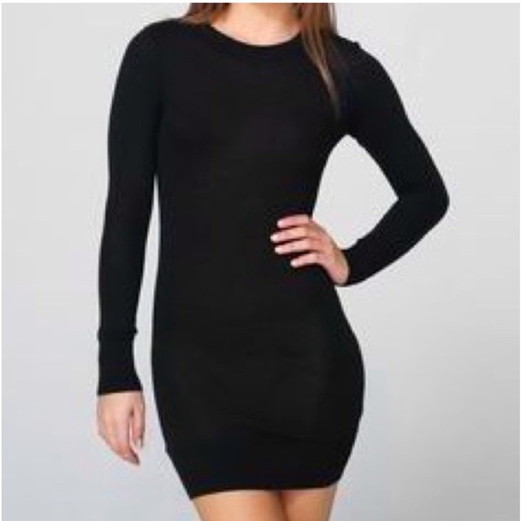 American Apparel Black Knit Sweater Dress, Bodycon, Long Sleeved, Size Medium - Picture 1 of 3
